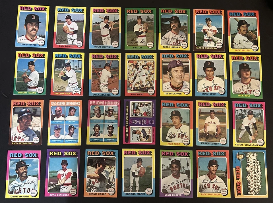 1975 Topps BOSTON Red Sox TEAM Set YASTRZEMSKI Fred LYNN Jim RICE Carlton FISK - Image 1 of 4