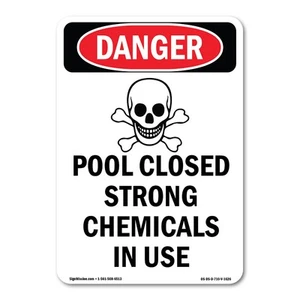 Pool geschlossen stark ANSI Gefahr Schild Metall Kunststoff Aufkleber - Bild 1 von 5