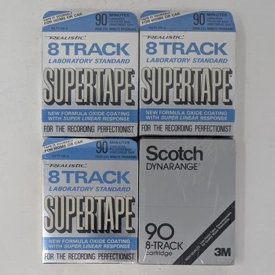 Lot Of 4 Blank Radio Shack Realistic Scotch 3M 8 Track Recording Tape 90 Minute - Image 1 of 4