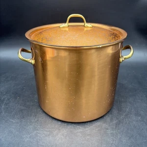 Vintage COPRAL Kupfer Suppentopf Portugal 4 Quart 7,50”x6,25” mit Deckel klein - Bild 1 von 13