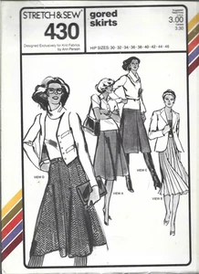 2 Vintage Stretch & Sew Patterns #255  Misses Big Top & #430-Misses Gored Skirts - Picture 1 of 2