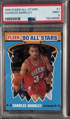 1990-91 Fleer All Stars #1 Charles Barkley PSA 9 - Imagem 1 de 3