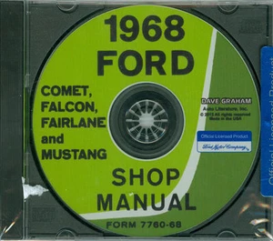 1968 MUSTANG/GT/FAIRLANE SHOP MANUAL ON CD - Picture 1 of 1