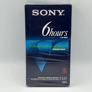 Cinta VHS en blanco Sony - T-120VE - 6 horas - grado premium - nueva sellada - Imagen 1 de 6