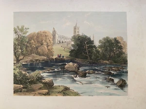 1860 Antique Print; Dunblane Cathedral, Perthshire after Cattermole - Picture 1 of 4