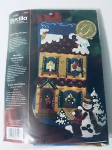 #75 Bucilla viktorianisches Haus Filz Applikation Lichter Strumpf Kit 85309 - 18" - Bild 1 von 2