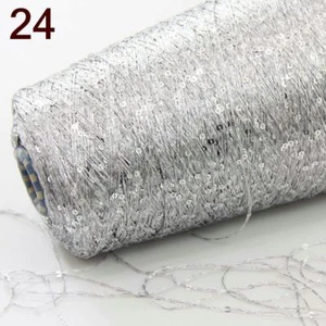 C Fashion 1Cone 500g Shiny Sequins DIY Nylon Lace Hand Knitting Crochet Yarn 24 - Picture 1 of 4