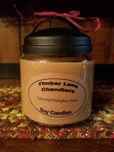 Fall Collection 16 oz. Apothecary Jar, Handmade Soy Candles - Picture 1 of 18