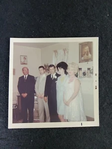 Vintage Press Photo Color Group of Men And Women at a Wedding May 1968 3.5"x3.5" - Picture 1 of 2