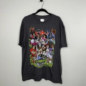 Disney Villains Charcoal Gray Graphic T-Shirt Size XL SS Maleficent Jafar NEW - Picture 1 of 9