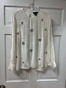 Karen Kane Embellished Ivory Top - Picture 1 of 9