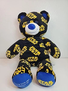 Build A Bear Star Wars LOGO Stuffed Teddy Bear Plush 17" Black Yellow BABW - Picture 1 of 10