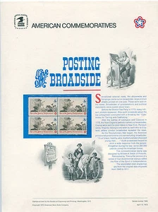 #1477 8c Posting a Broadside USPS Cat.#12 Commemorative Stamp Panel - Picture 1 of 1