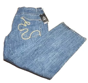 Vintage Ecko Unlimited Jeans Baggy Fit Embroidered Logo Jeans Size 38 - Picture 1 of 8