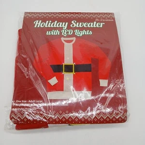 Mr Christmas Holiday Ugly Santa Sweater With LED Lights NIP Adult Large - Picture 1 of 6