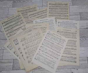 LOT 25 Vintage Hymnal Song Music Pages Junk Journal Scrapbook Decoupage Crafting - Picture 1 of 3