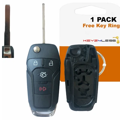 Flip Remote Key Shell Case Fob for Ford Fusion 2013 2014 2015 2016 2017 2018 - Imagem 1 de 3
