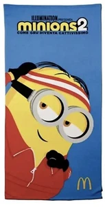 TELO MARE MINIONS 2 MC DONALD’S HAPPY MEAL  2022- BEACH TOWEL-BLU - Foto 1 di 3