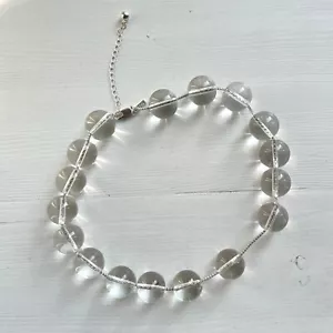 COS Chunky GLASS BEADED NECKLACE Clear MAXI-BEAD CHOKER Minimalist BNWOT Rare! - Picture 1 of 10