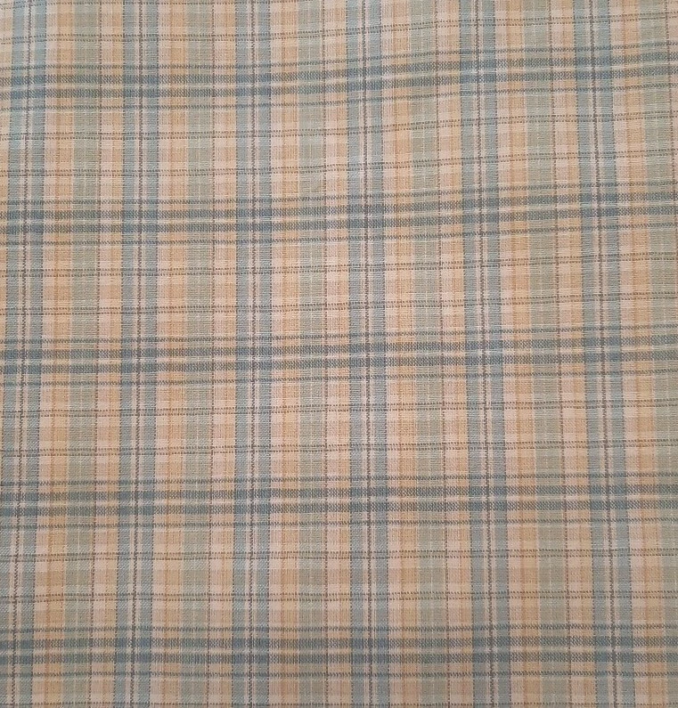 Covington (?) Plaid Fabric - Yellow Blue - 1 Yds - New - Image 1 of 1