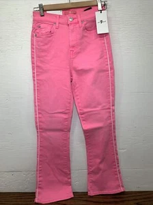 7 For All Mankind Jeans 25 High Waist Slim Kick Pink Womens Msrp 189.00 - Picture 1 of 9
