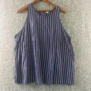 Old Navy Tops Damen XL blau gestreift ärmellos Viskose Coastal Feel Xasual - Bild 1 von 8