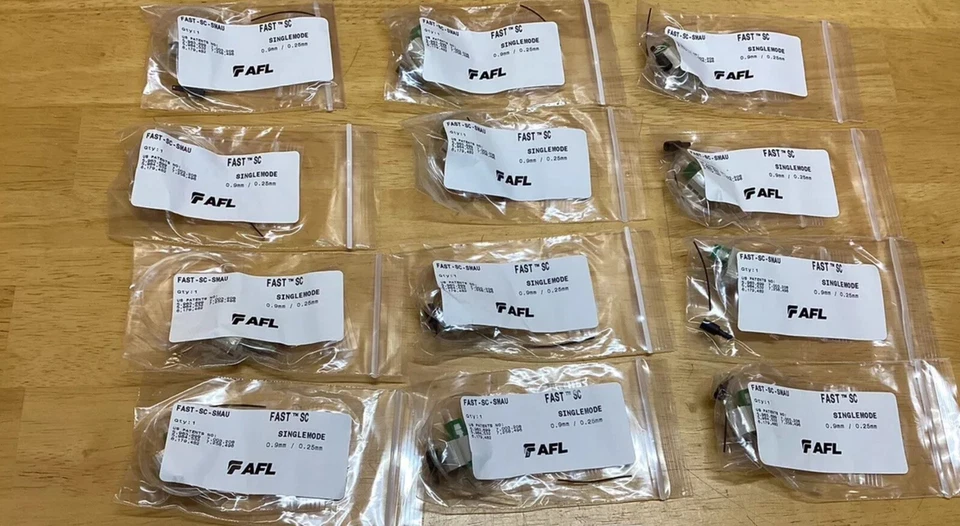 AFL FAST-SC-SMAU FastConnect SC APC Singlemode Fiber Optic Connectors Bag Of 12 - Image 1 of 3