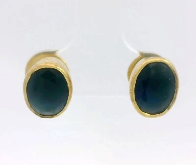 Elegant Blue Sapphire Oval Shape Shape Earrings  For Girls & Women FE-1345 - Image 1 of 4