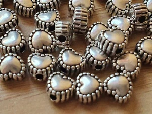 TIBETAN SILVER HEART 6mm SPACER BEADS - JEWELLERY MAKING-CHRISTMAS CRAFT UK - Picture 1 of 5