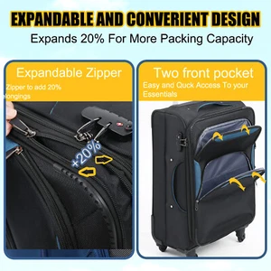 3 Piece Set Expandable Softside Luggage sets lightweight Spinner Suitcase w TSA - Picture 1 of 14