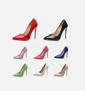 Damen Pumps High Heels Stiletto Elegante Lack Absatzschuhe 12cm Hoch Schuhe DE - Bild 1 von 14