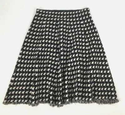 $230 Neiman Marcus женщин черный напечатано бахрома кромки тянуть на трапеции юбка размер S - Изображение 1 из 2