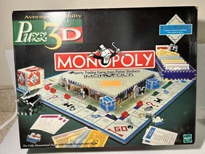 Monopoly Puzz 3D Puzzle Board Game Vintage 1998 Open Box - Picture 1 of 4