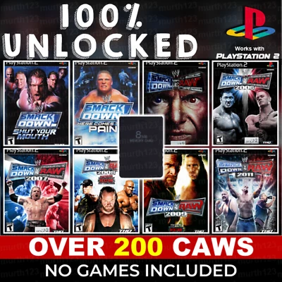 WWE CAWs Created Wrestlers Pack HCTP PS2 MEMORY CARD SAVES Here Comes The Pain - Image 1 of 4