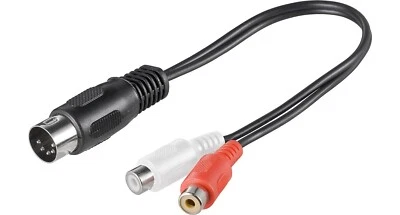 GOOBAY Audio Kabel Adapter Stereo 2x Cinch-Kupplung auf DIN-Stecker 5-polig 20cm lang