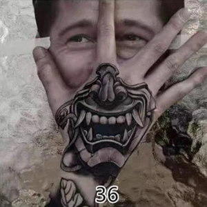 Temporäres Tattoo Skull Maske Reißzähne Totenkopf Zähne Schädel Death Tod Punk - Bild 1 von 2