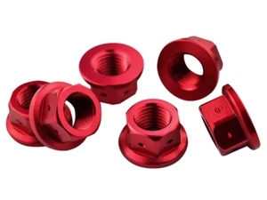 Racebolt Aluminum Race Drilled Sprocket Nuts M10x1.0 (Ducati) (Red) - Foto 1 di 5