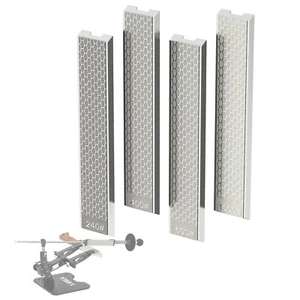4 Stück Diamant Messer Wetzsteine Set mit Aluminiumbasis 6,2 × 0,9 Zoll - Bild 1 von 7
