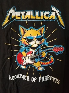 NEW Metallica Metallicat Funny Rock Guitar Cat Graphic Tee Black Unisex M - Picture 1 of 4
