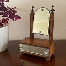 Antique Victorian Miniature Dressing Table Jewellery Box, Mahogany, Parquetry