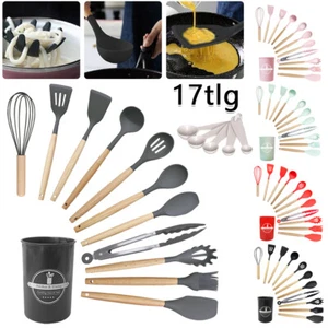 Utensilios de cocina de silicona utensilios de cocina cubiertos 13/17 piezas cocina volteador de sartenes nuevo - Imagen 1 de 31
