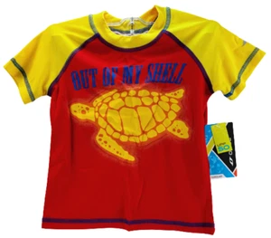 Oxide Toddler Out of My Shell Turtle Swimwear Rash Guard Red & Yellow  Size 7 - Picture 1 of 5