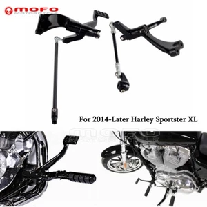 Black Forward Controls Levers Linkages For Harley Sportster XL1200 XL883 2014-21 - Picture 1 of 9