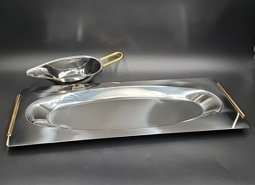 WMF Summit 不锈钢意大利 19 英寸直流。 Platter & Gravy 船金 Acct 全新 18/10 — 第 1/4 张图片