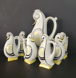 IZIDA CERAMICS, Porcelain Set, Duck Family Figural Set, Bulgarian Art Deco - Picture 1 of 9
