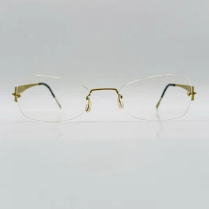 Lindberg Eyeglasses Ladies Oval Gold Matte Spirit Titanium Rimless 2064 NEW - Picture 1 of 11