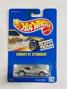 1992 Hot Wheels  CORVETTE STINGRAY   GLEAM TEAM   All Blue Card #192 - Picture 1 of 3