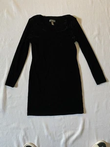 Banana Republic, Vestido para Mujer, Negro, Terciopelo, Manga Larga, Talla XS. - Imagen 1 de 4