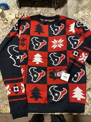 NFL Houston Texans Navidad Suéter Ocupado Bloque Talla Mediana Nuevo con Etiquetas Foto 1 de 2