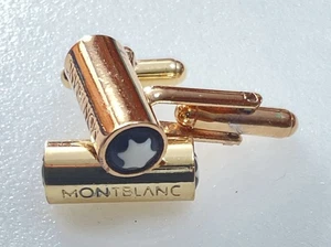 Pair of Montblanc Gold Tone Cufflinks Tube Shaped  - Picture 1 of 4